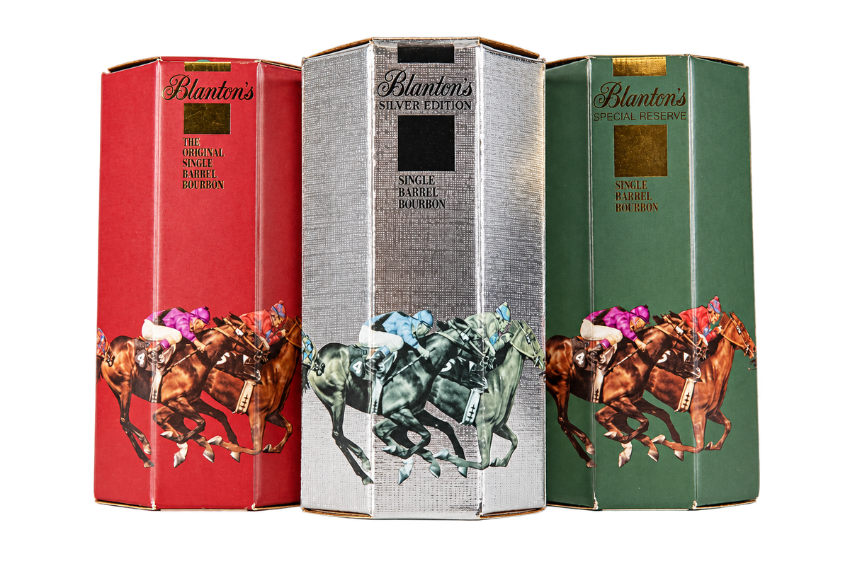 Blanton’s presentation boxes and packaging
