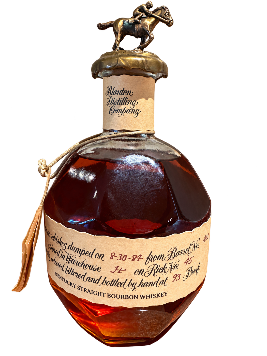 Blanton's first day bottle dated August 30, 1984